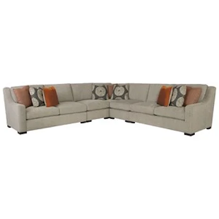 Contemporary Sectional with Spring Down Cushions